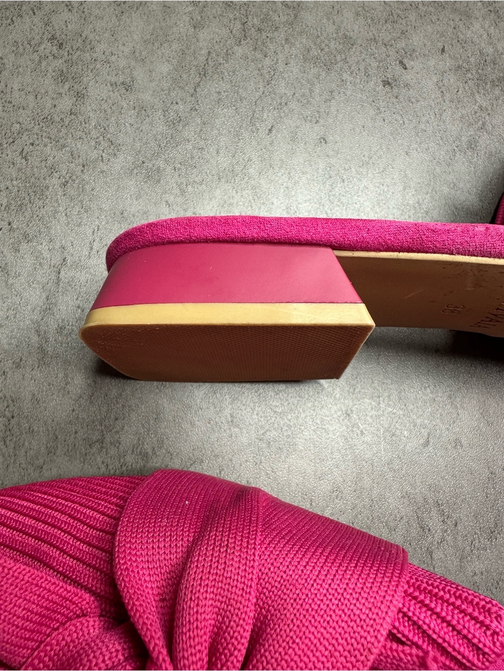 VIVAIA Pink Knit Pointed Toe Knot Mules Size 38 - Picture 4 of 7